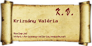 Krizsány Valéria névjegykártya