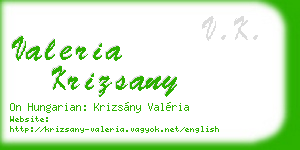 valeria krizsany business card